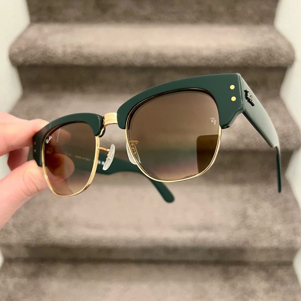 Ray Ban Mega Clubmaster Sunglasses RB0316-S 1368/51 Green Frame Brown Lenses